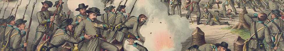 American Civil War Banner-painting of a battle sceen