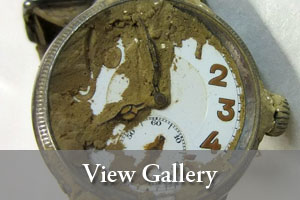 view gallery image of Harold Llewellyn Twite's mud encrusted watch